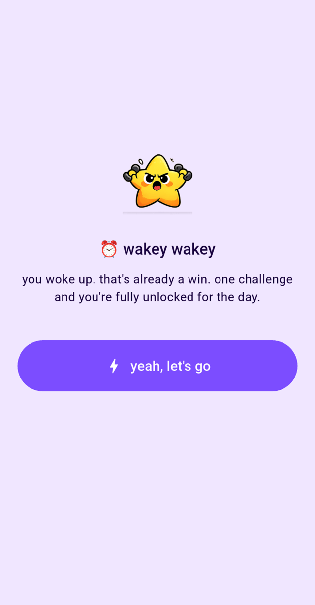 wake alarm screen